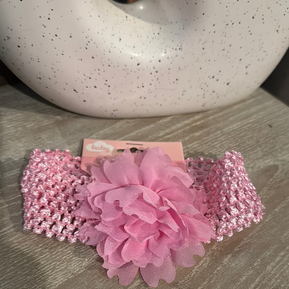 Pink Floral Crochet Hair Accessory